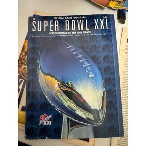 Super Bowl XXI 21 Program 1/25/1987 Broncos (39) Giants (20) NMT Rose Bowl